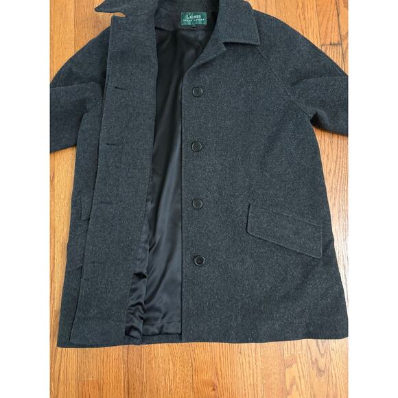 Lauren Ralph Lauren Women’s 100% Wool Coat Size 8 Charcoal Gray Lined Button - Picture 4 of 8